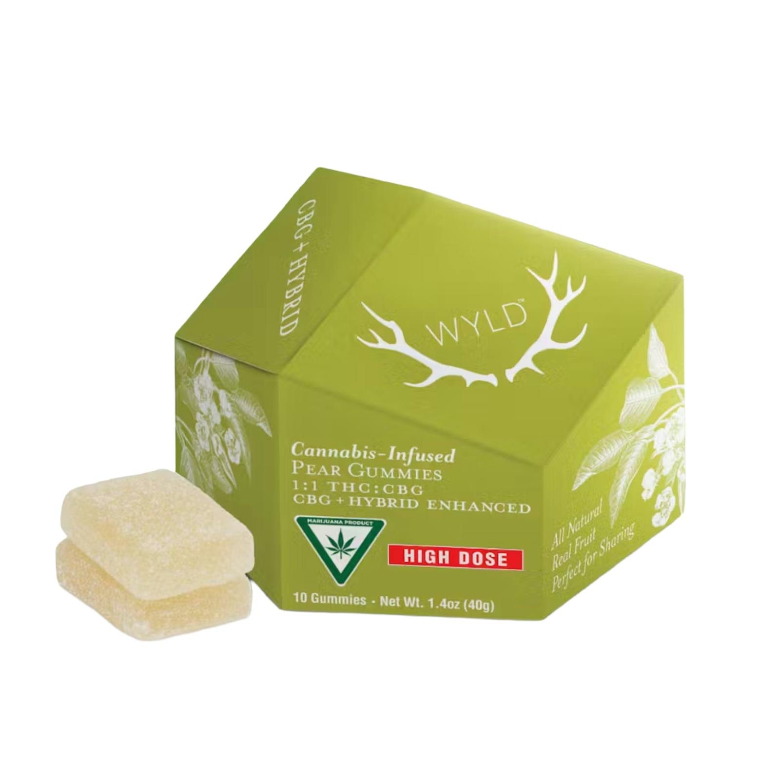 WYLD | PEAR | HYBRID | GUMMIES | 200MG:200MG | REC - Main view