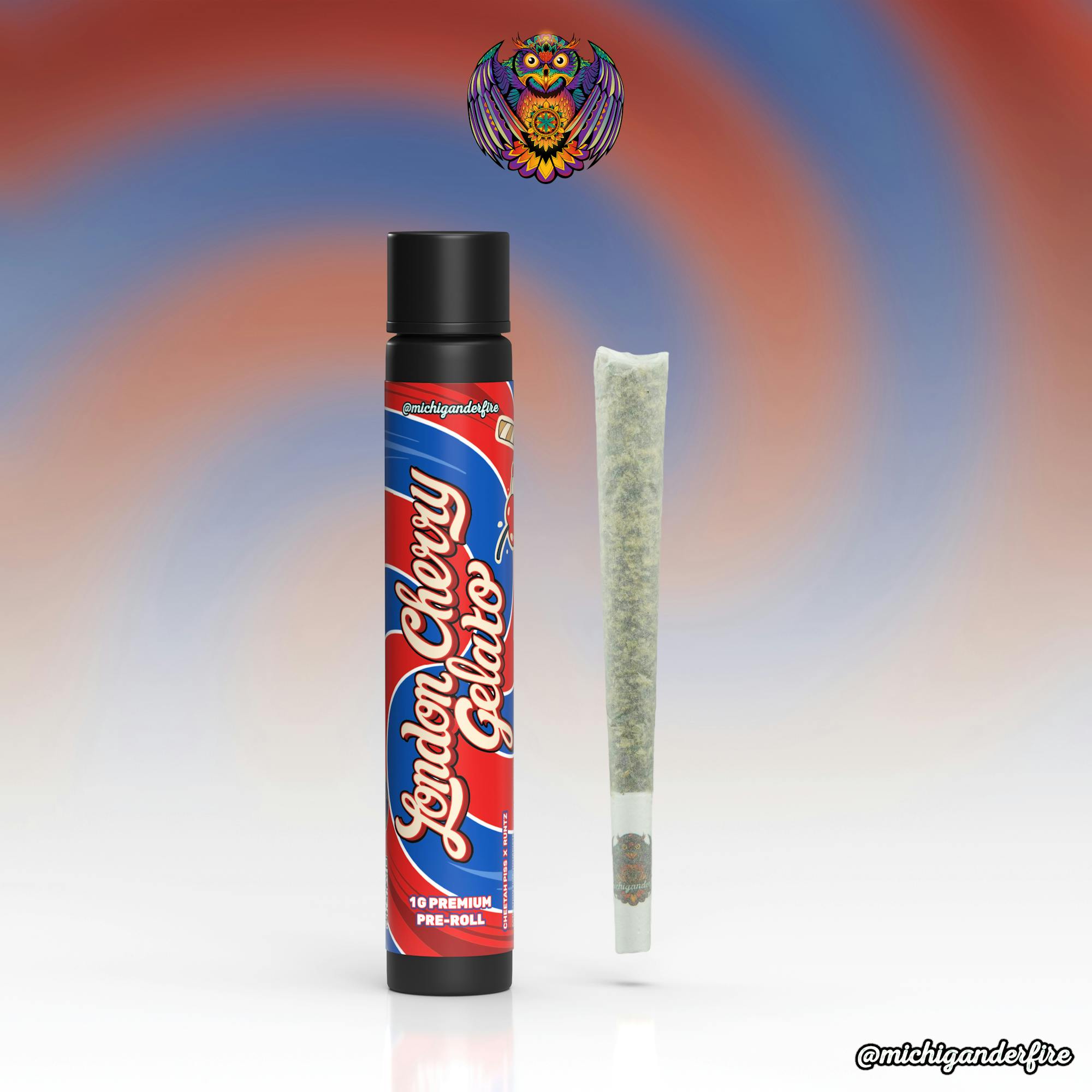 MICHIGANDER FIRE | LONDON CHERRY GELATO | HYBRID | PRE-ROLL | 1G | REC - Main view