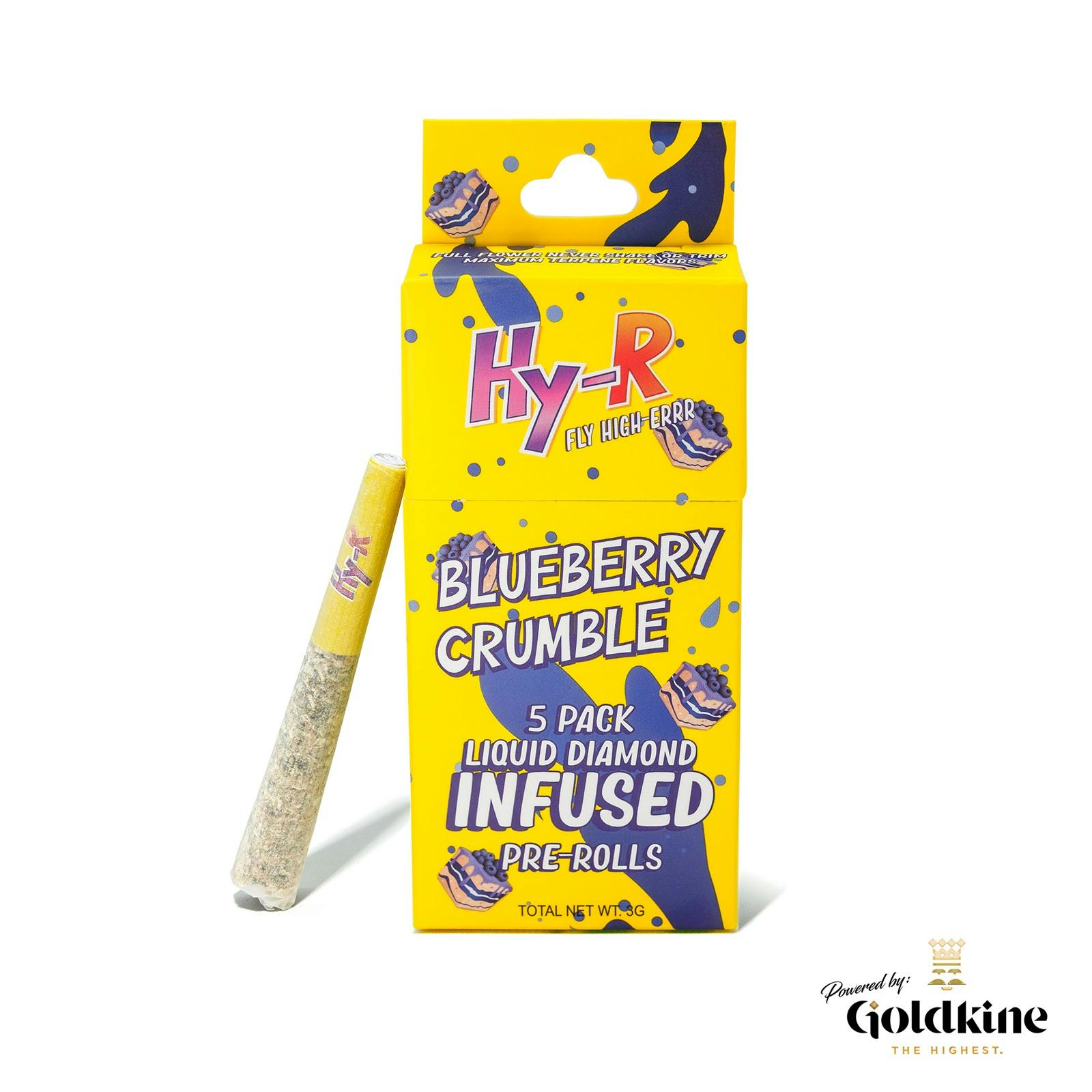 HY-R | BLUEBERRY CRUMBLE | HYBRID | INFUSED PREROLLS | 5PK - Main view