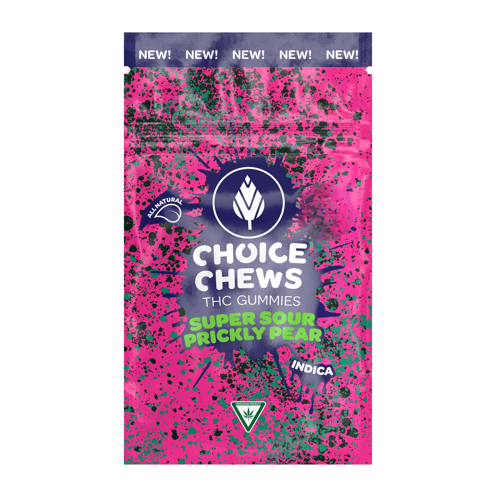 CHOICE | SUPER SOUR PRICKLY PEAR | INDICA | GUMMIES | 200MG | REC - Main view