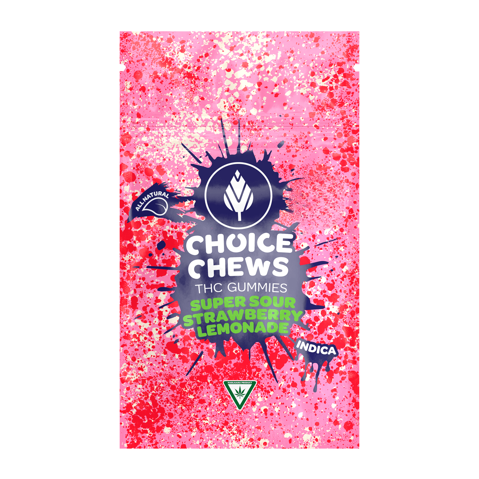 CHOICE | SUPER SOUR STRAWBERRY LEMONADE | INDICA | GUMMIES | 100MG | REC - Main view