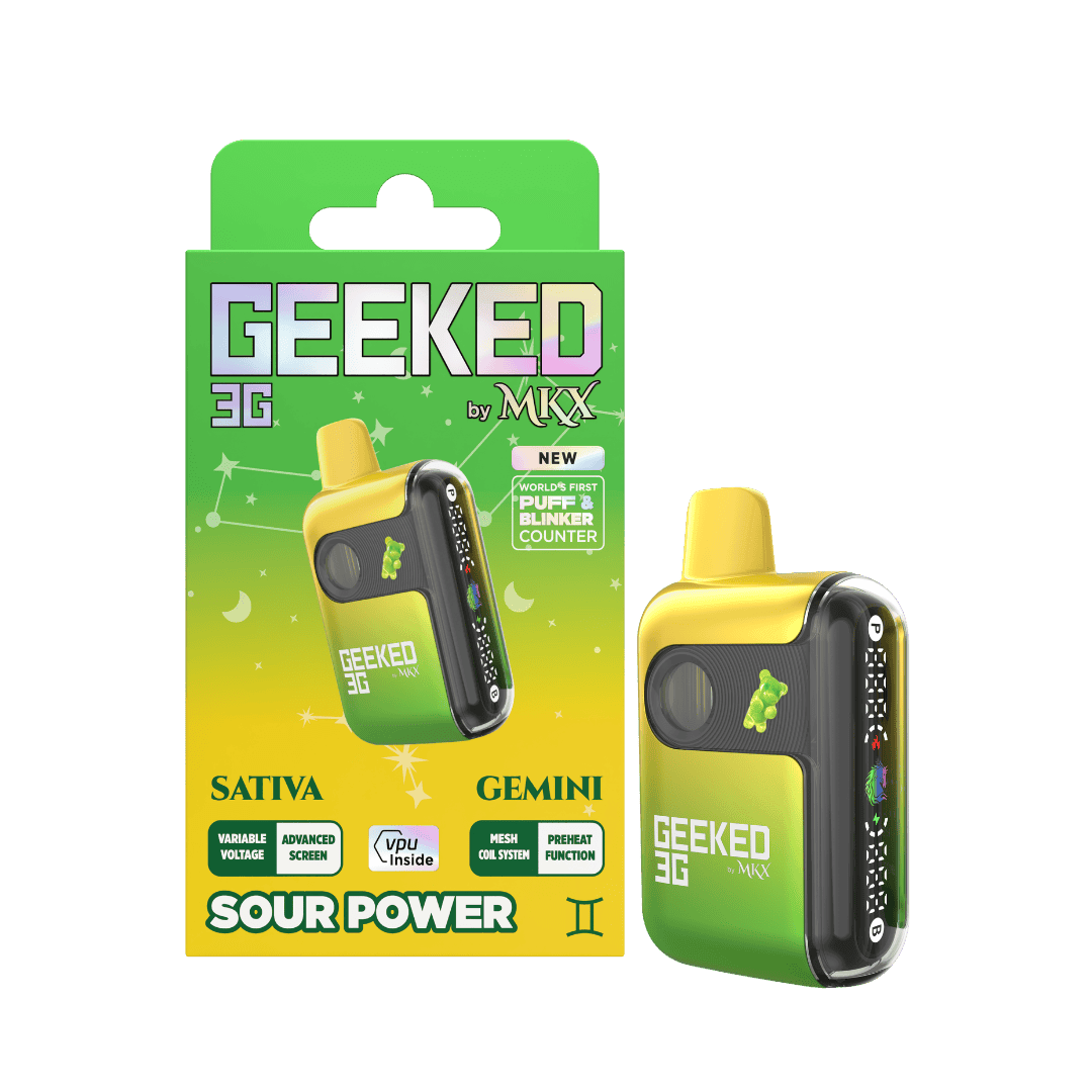MKX | GEEKED | SOUR POWER | SATIVA | DISPOSABLE VAPE | 3G | REC - Main view