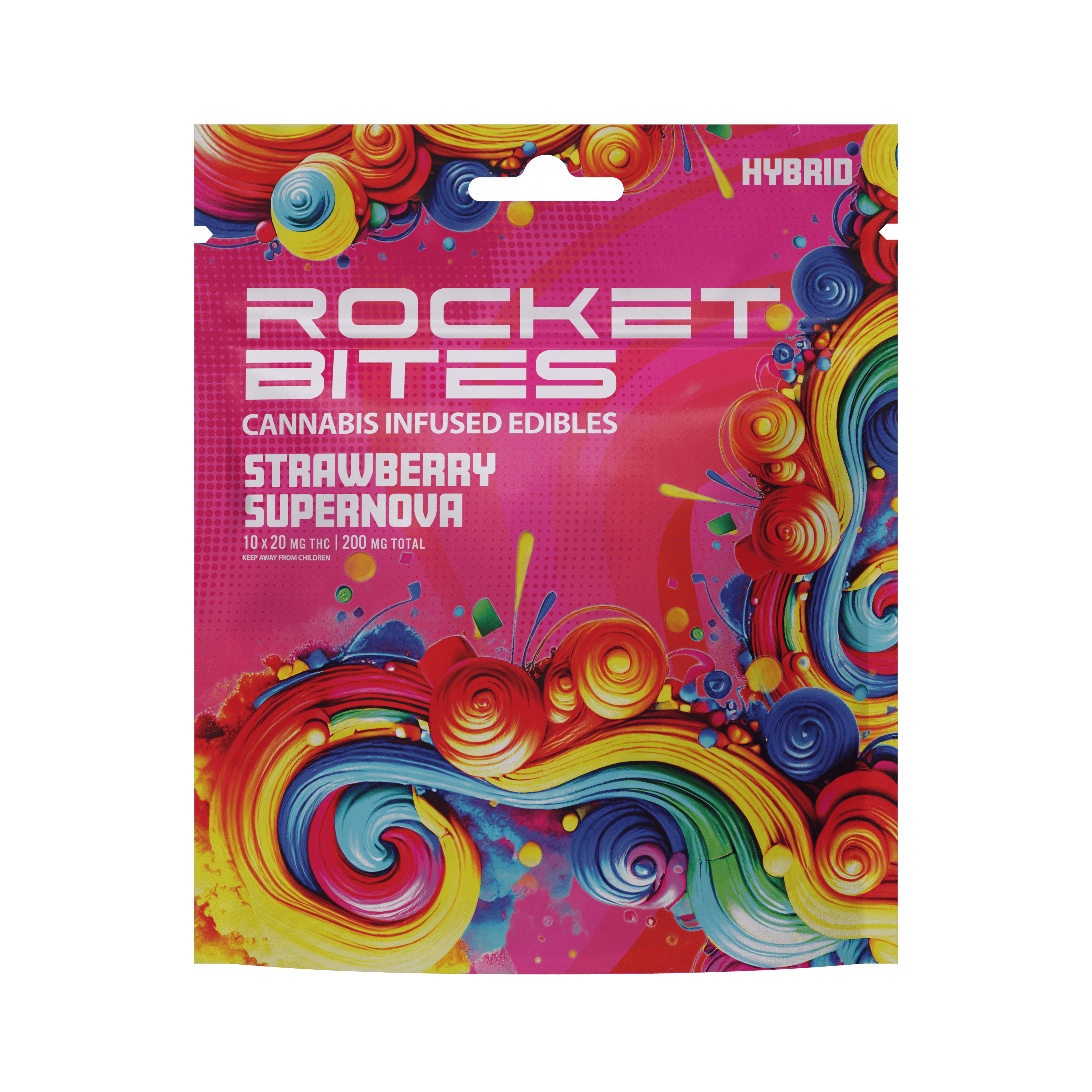 ROCKET BITES | STRAWBERRY SUPERNOVA | SATIVA | GUMMIES | 200MG | REC - Main view