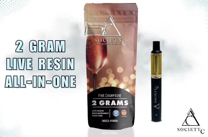 SOCIETY C | PINK CHAMPAGNE | INDICA | DISPOSABLE VAPE | 2G | REC - Main view