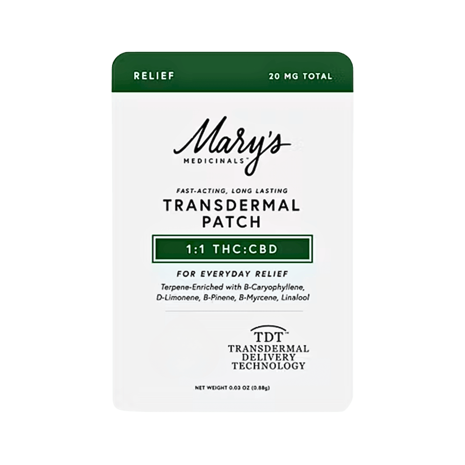MARY'S MEDICINAL | 1:1 CBD\THC PATCH | 10MG | REC - Main view