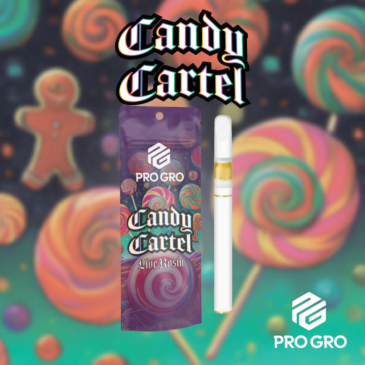 PRO GRO | CANDY CARTEL | HYBRID | LIVE ROSIN DISPOSABLE VAPE | .5G | REC - Main view