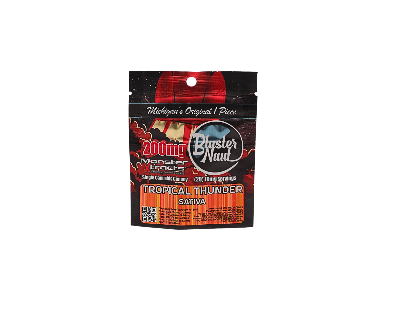 BLASTER NAUT | TROPICAL THUNDER | SATIVA | GUMMIES | 200MG | REC - Main view