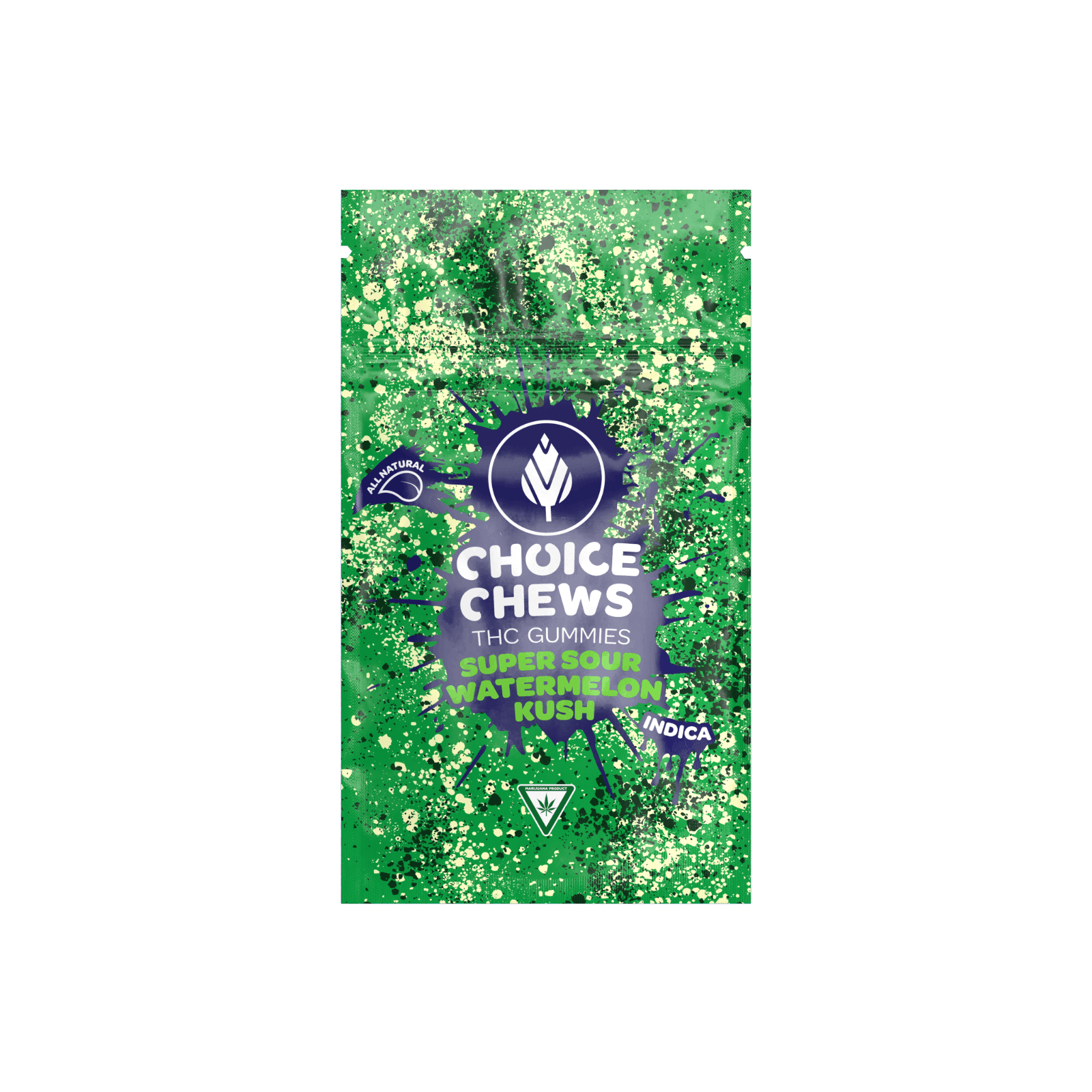CHOICE | SUPER SOUR WATERMELON KUSH | INDICA | GUMMIES | 100MG | REC - Main view