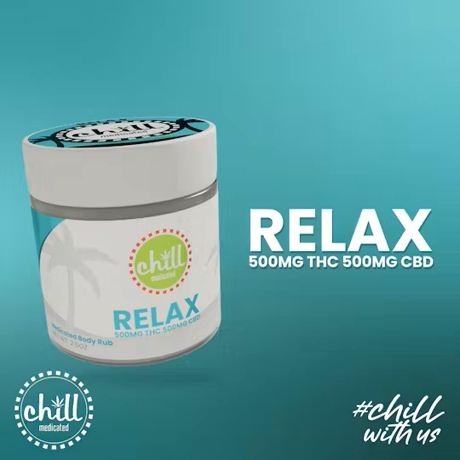 CHILL MEDICATED | RELAX BODY RUB | TOPICAL | 500MG:500MG | REC - Main view