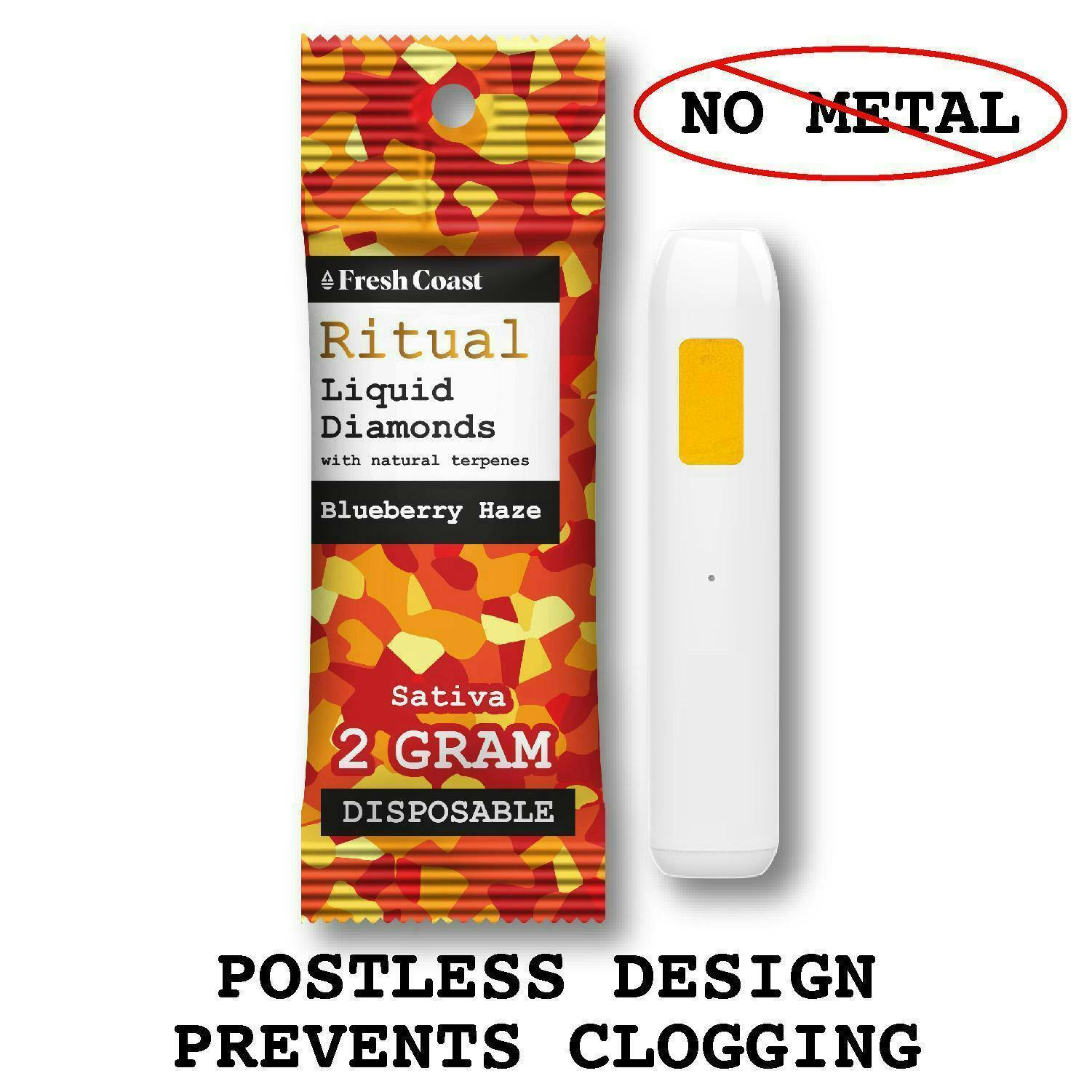 RITUAL | BLUEBERRY HAZE | SATIVA | LIQUID DIAMONDS DISPOSABLE | 2G | REC - Main view