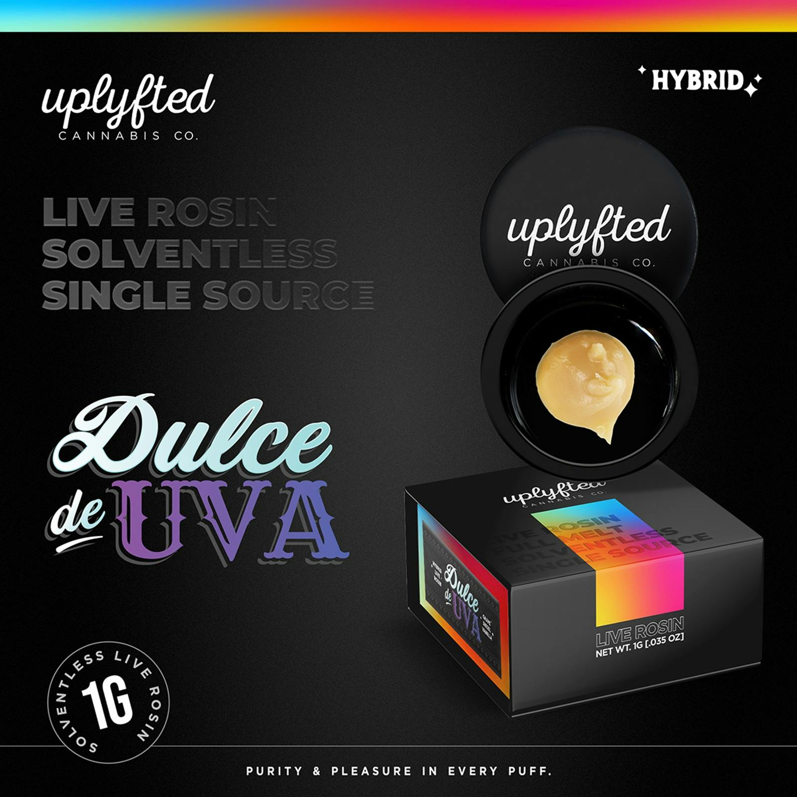 UPLYFTED | DULCE DE UVA | INDICA | LIVE ROSIN | 1G | REC - Main view