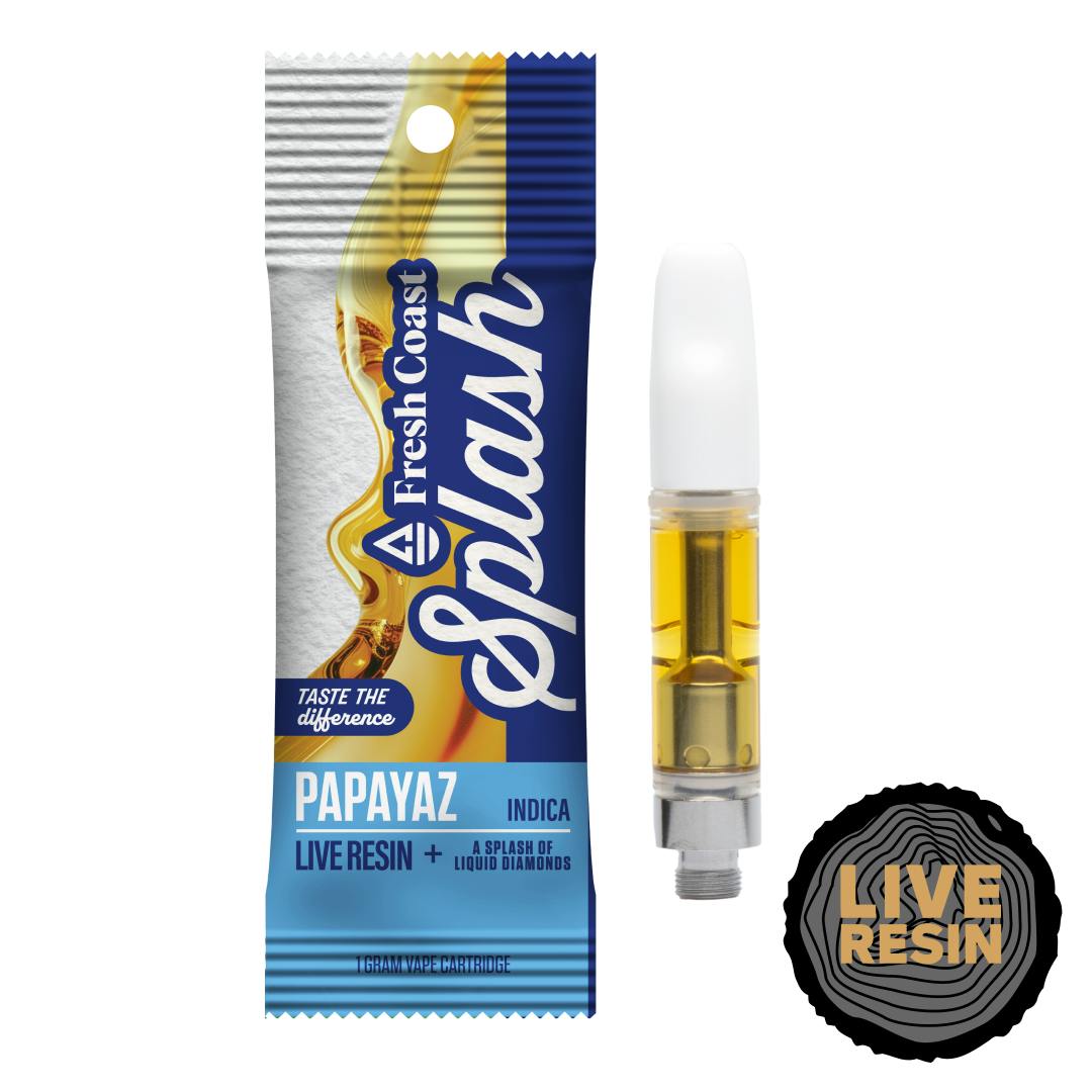 Papayaz | Splash Live Resin 1G Cart | Indica - Main view