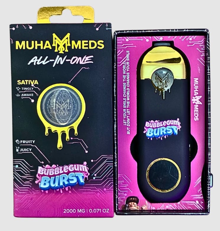 MUHA MEDS | BUBBLEGUM BURST | INDICA | DISPOSABLE VAPE | 2G | Rec - Main view