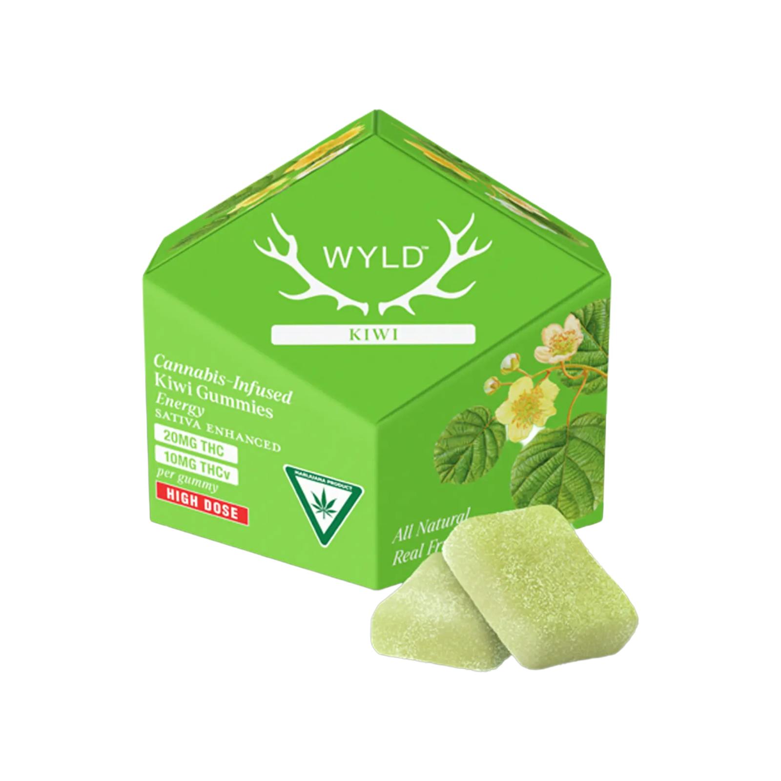 WYLD | KIWI | SATIVA | GUMMIES | 200MG:100MG | REC - Main view