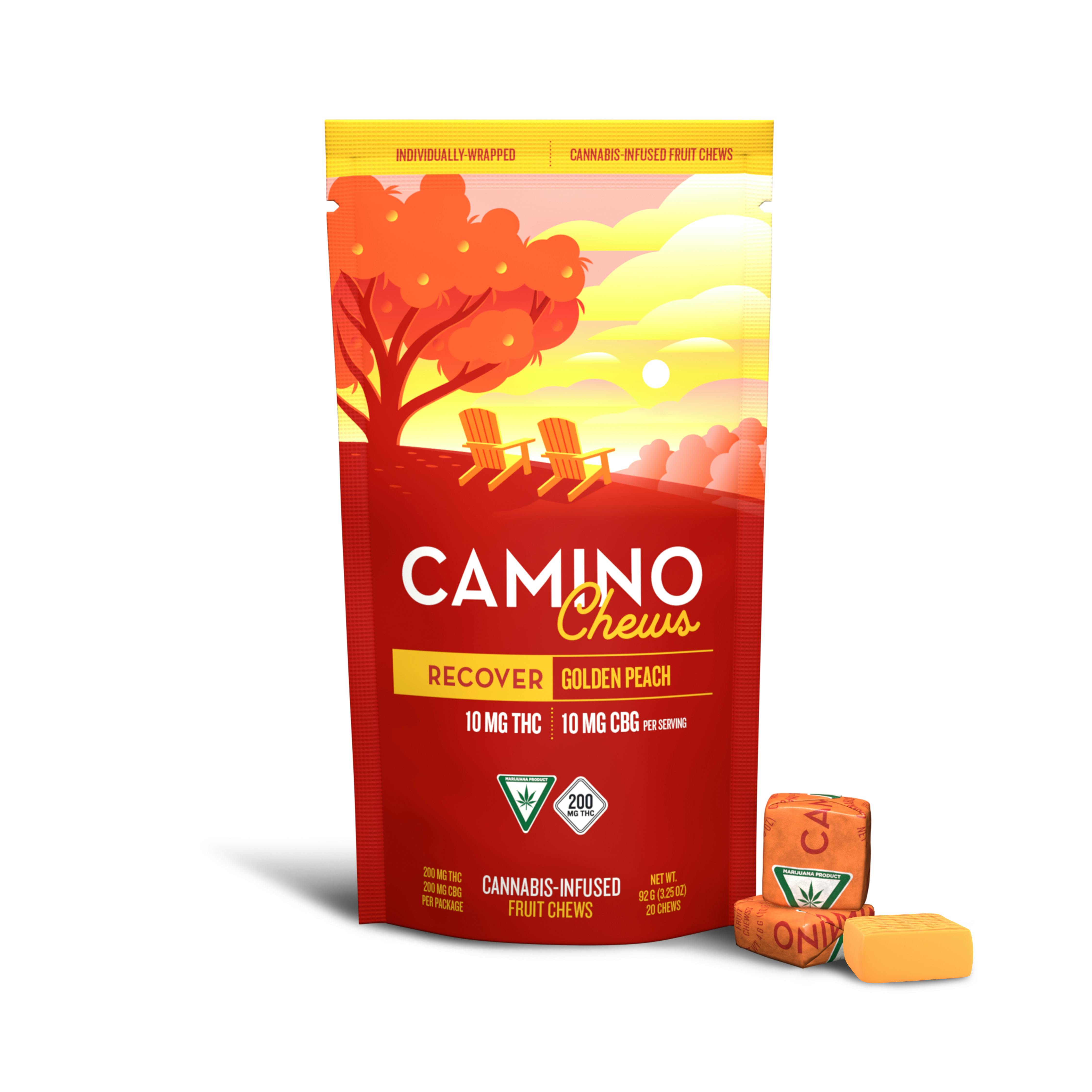 CAMINO CHEWS | RECOVER | GOLDEN PEACH | FRUIT CHEWS | 200:200MG | REC - Main view