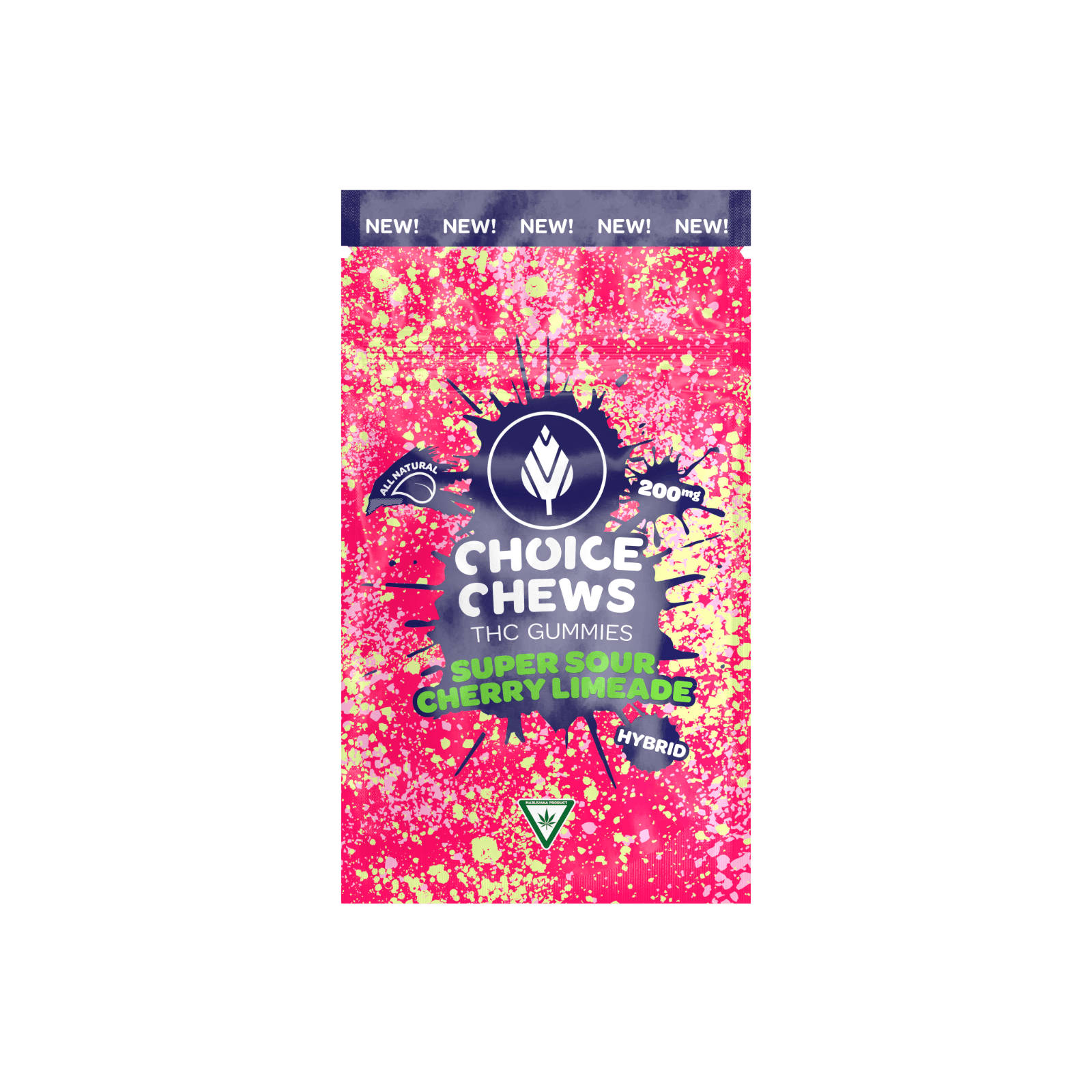 CHOICE | SUPER SOUR CHERRY LIMEADE | HYBRID | GUMMIES | 200MG | REC - Main view