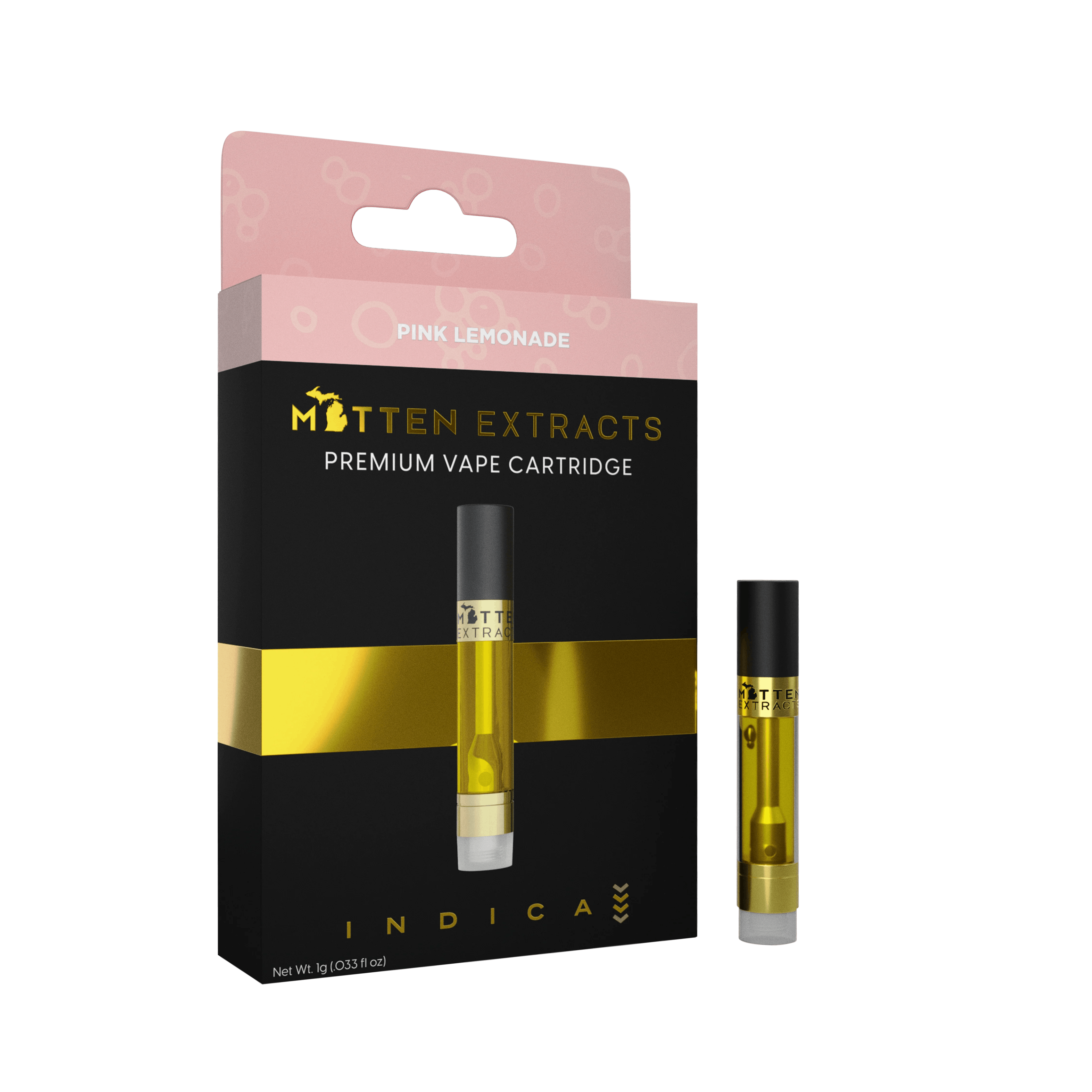 Mitten | Pink Lemonade | Indica | 510 Vape Cartridge | 1G | REC - Main view