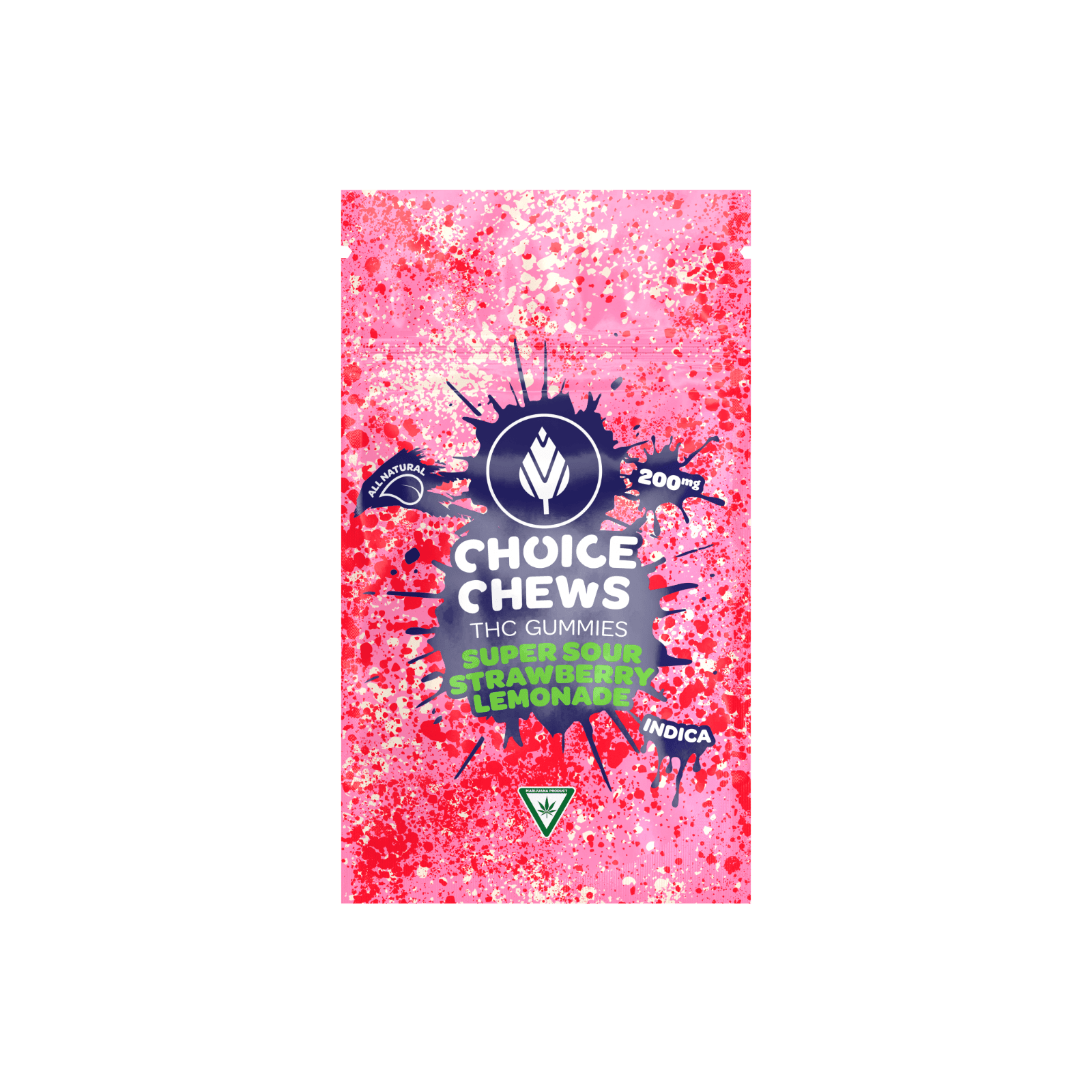 CHOICE | SUPER SOUR STRAWBERRY LEMONADE | INDICA | GUMMIES | 200MG | REC - Main view