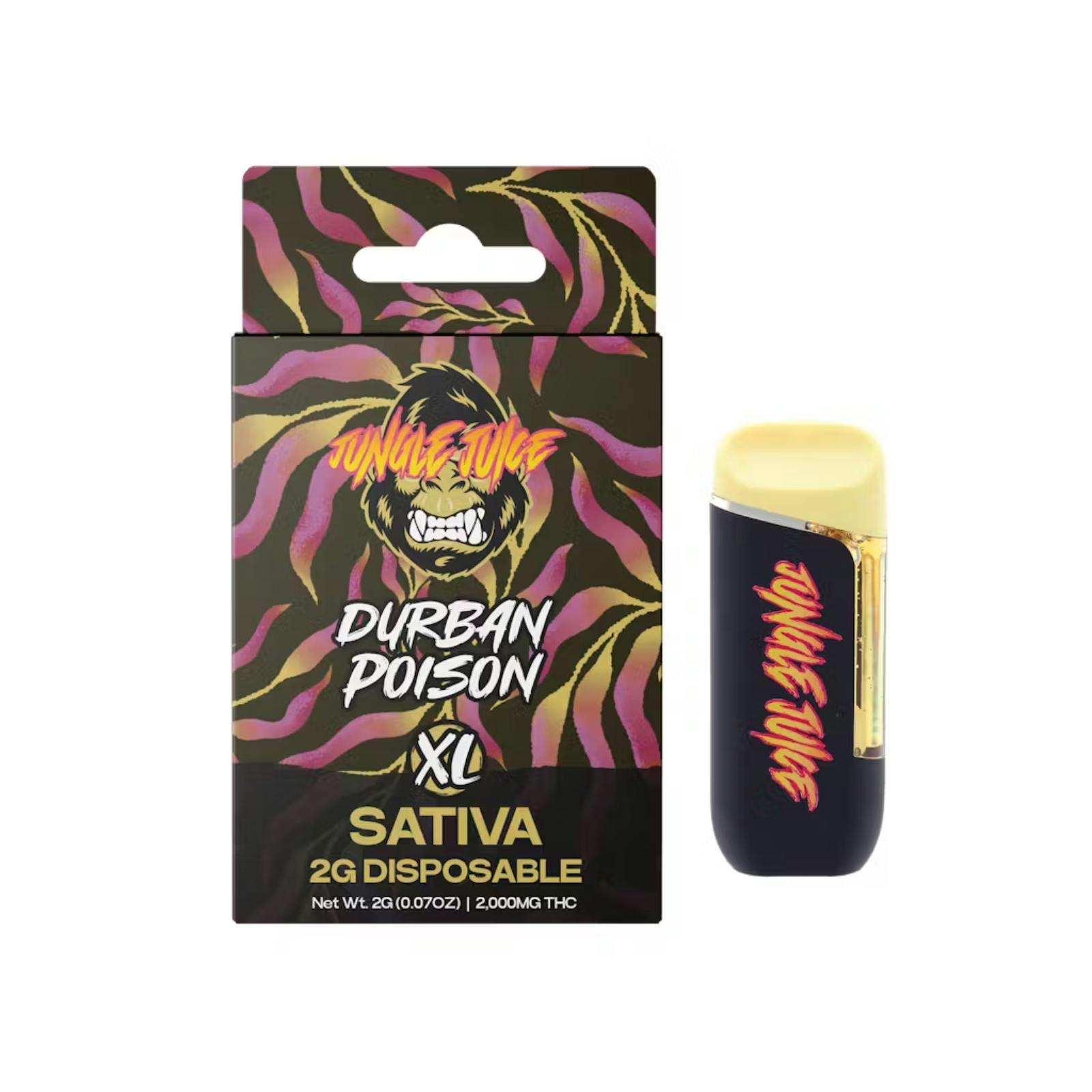 JUNGLE JUICE | DURBAN POISON | SATIVA | DISPOSABLE VAPE | 2G | REC - Main view
