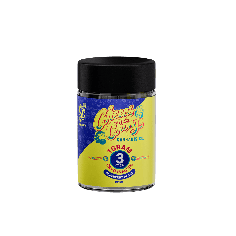 Cheech & Chongs Botanicals | Blueberry Afgoo | 3pk x 1G Cryo Infused Pre-Rolls - Main view