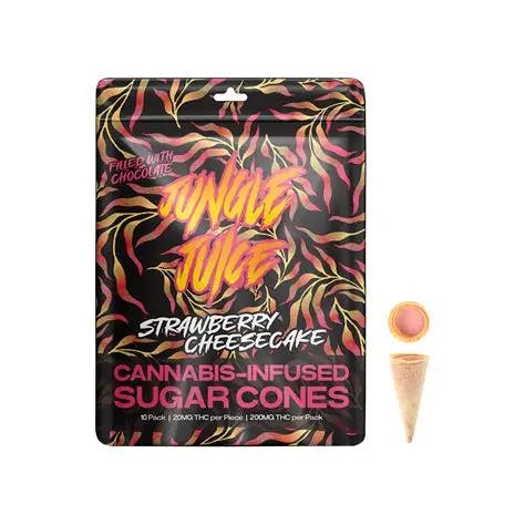 JUNGLE JUICE | STRAWBERRY CHEESCAKE SUGAR CONES | BAKED GOODS | 200MG - Main view