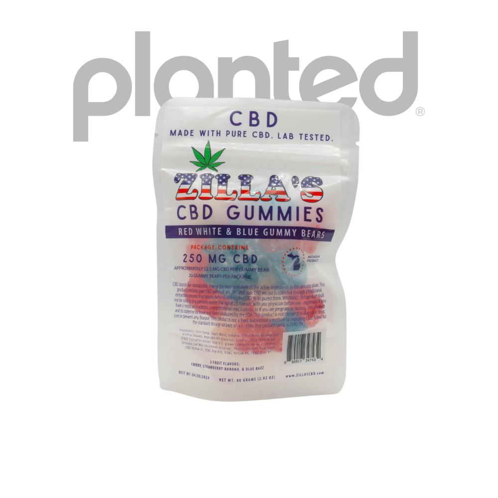 Red White & Blue Gummy Bears 10x25MG - Main view