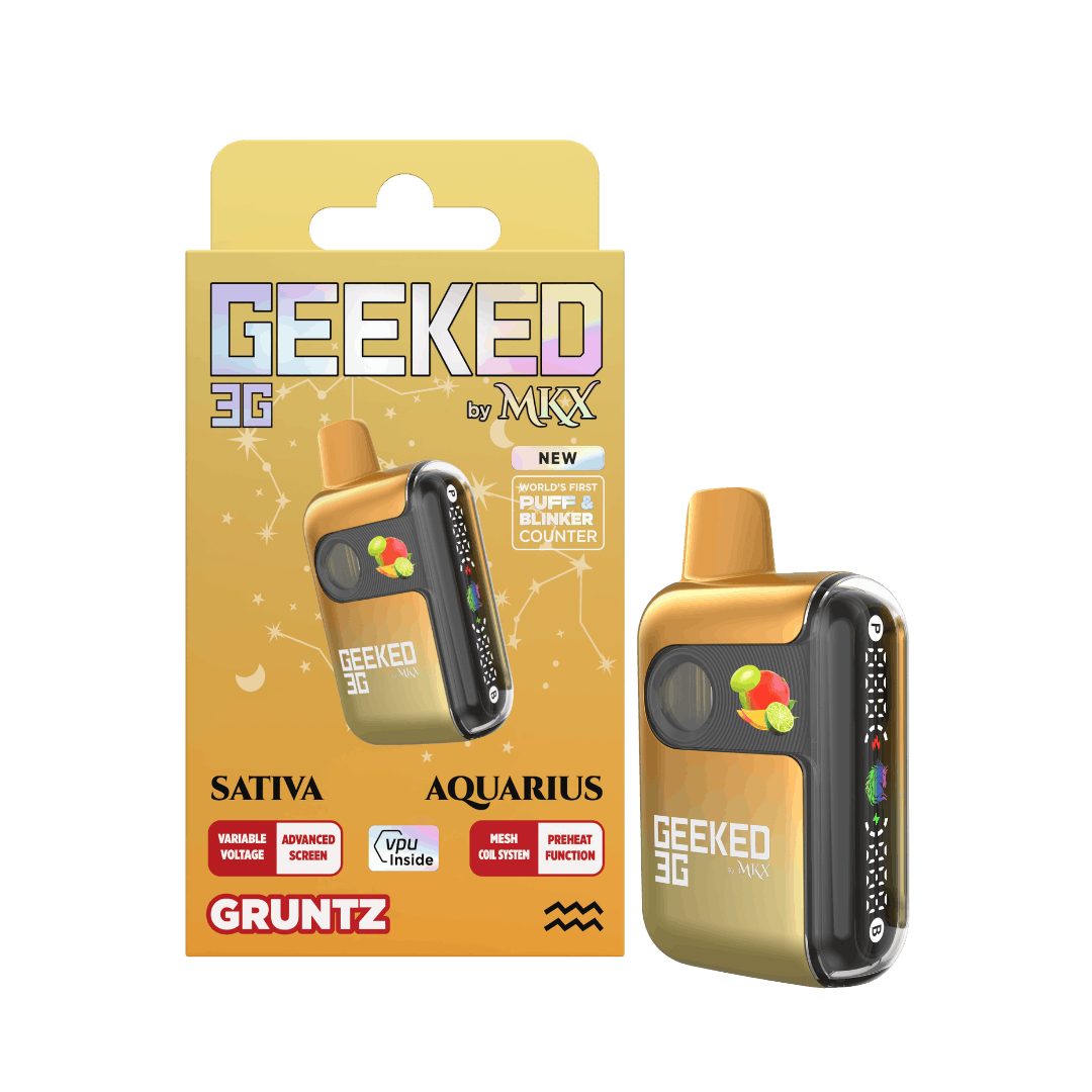 GEEKED | GRUNTZ | SATIVA | DISPOSABLE VAPE | 3G | REC - Main view