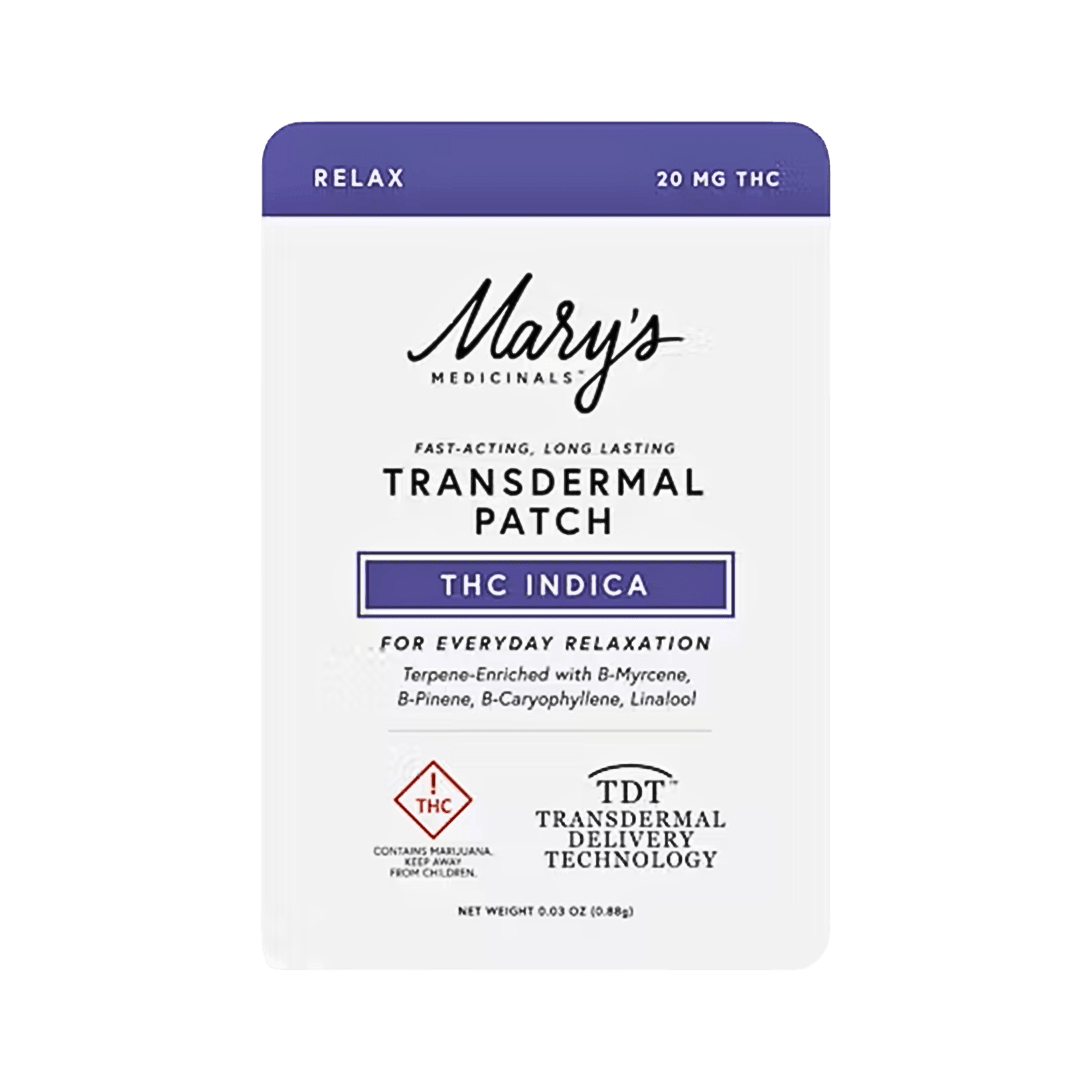 MARY'S MEDICINAL | INDICA PATCH | INDICA | 20MG | REC - Main view