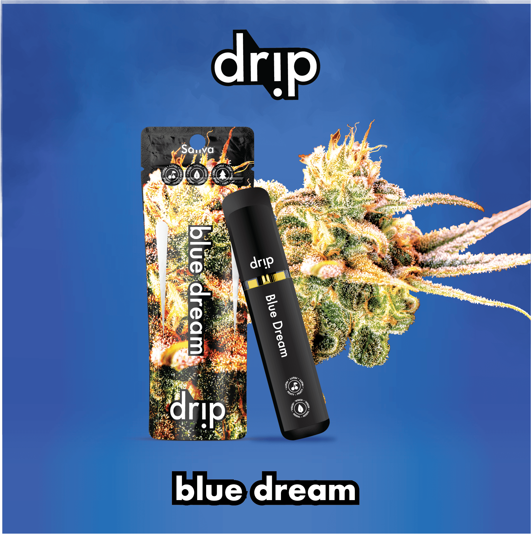DRIP | BLUE DREAM | SATIVA | BIG RIPPER | DISPOSABLE VAPE | 2G | REC - Main view