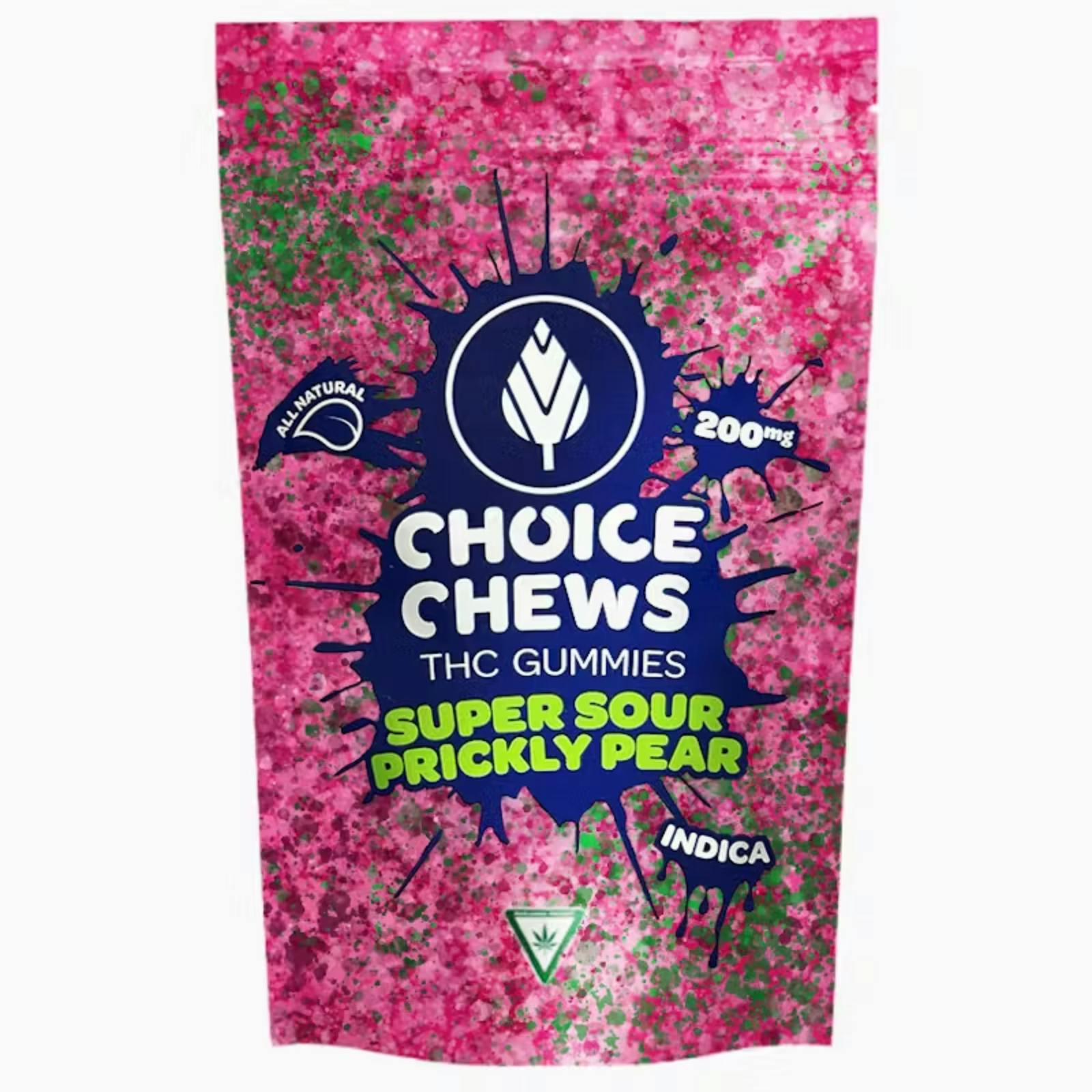 CHOICE | SUPER SOUR PRICKLY PEAR | GUMMIES | INDICA | 200MG | REC - Main view