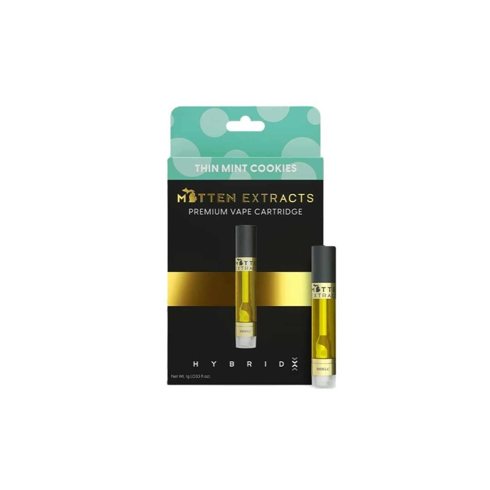 MITTEN EXTRACTS | THIN MINT COOKIES | HYBRID | 510 CARTRIDGE | 1G | REC - Main view