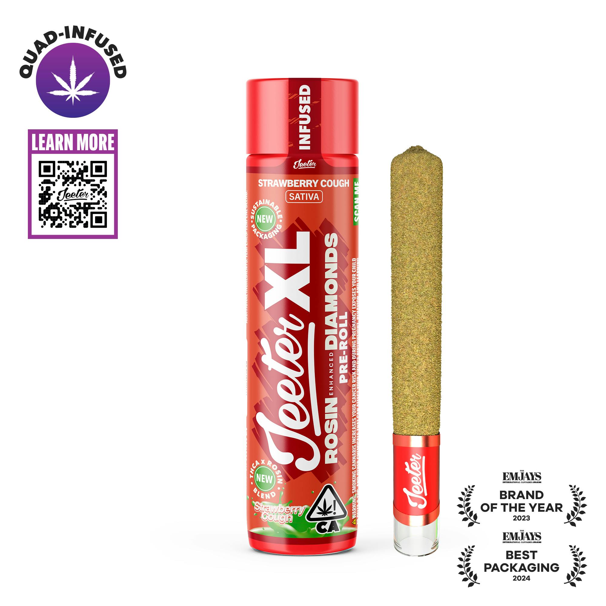 JEETER | STRAWBERRY COUGH | SATIVA | INFUSED PRE-ROLL | 2G | REC - Main view