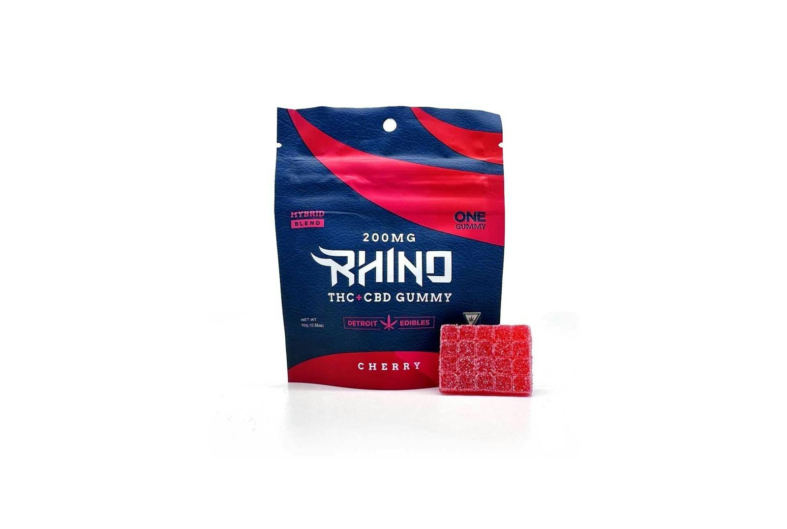 Rhino | Cherry | Hybrid | 200MG Gummies | REC - Main view