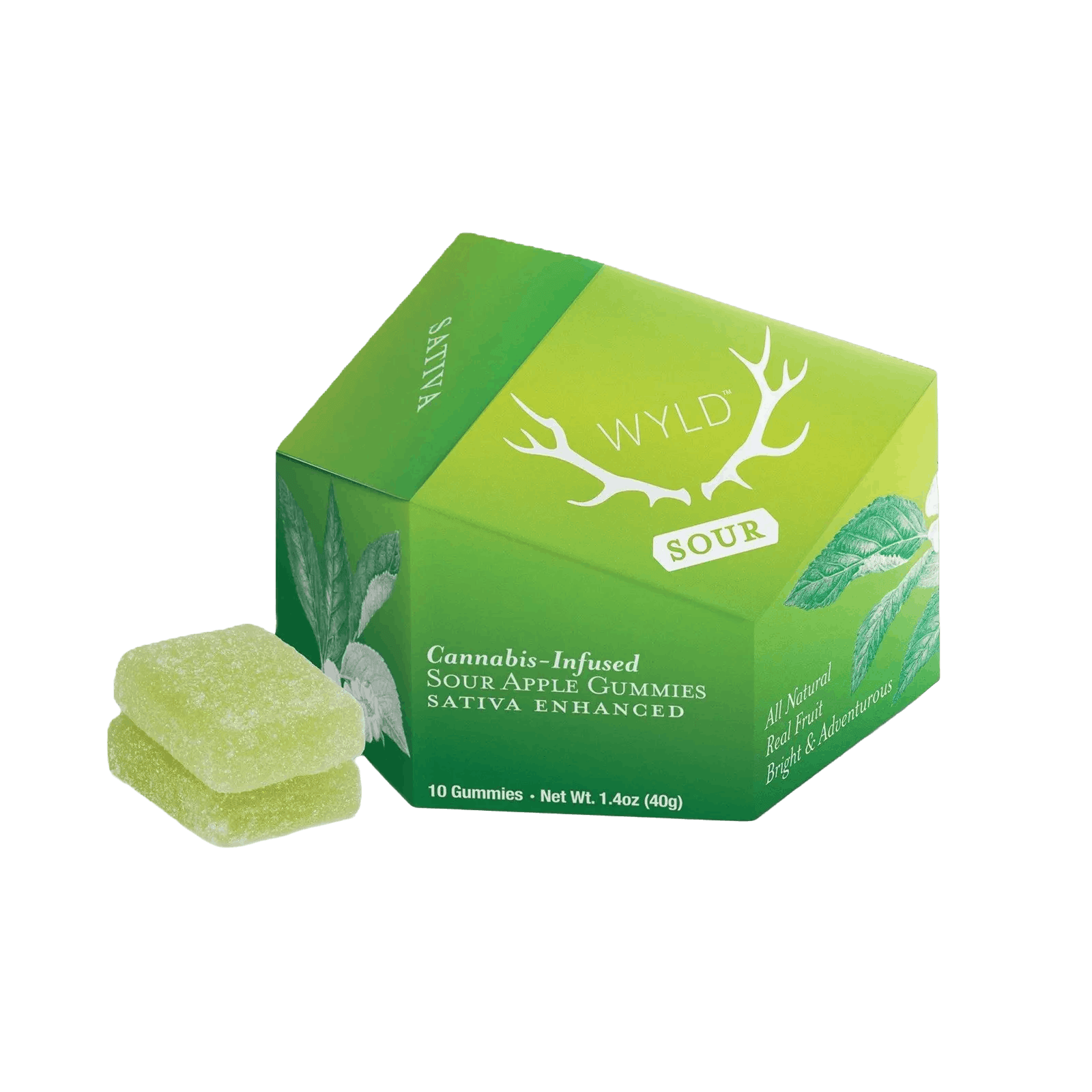 WYLD | SOUR APPLE GUMMIES | SATIVA | 100MG - Main view