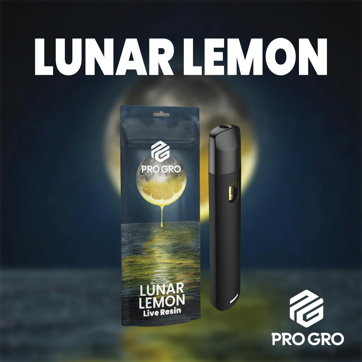 PRO GRO | LUNAR LEMON | SATIVA | DISPOSABLE VAPE | 1G | REC - Main view