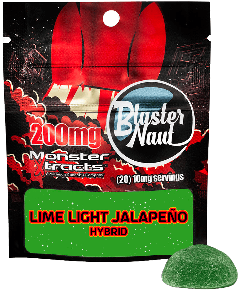 MONSTER XTRACTS | BLASTER NAUT LIME LIGHT JALEPENO | HYBRID | GUMMIES | 200MG | REC - Main view