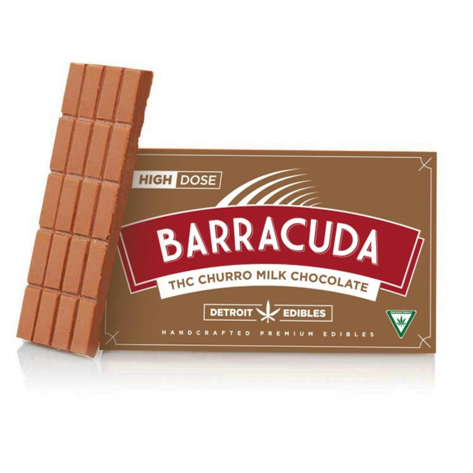 DETROIT EDIBLE CO. | BARRACUDA CHURRO MILK CHOCOLATE BAR | 200MG | REC - Main view
