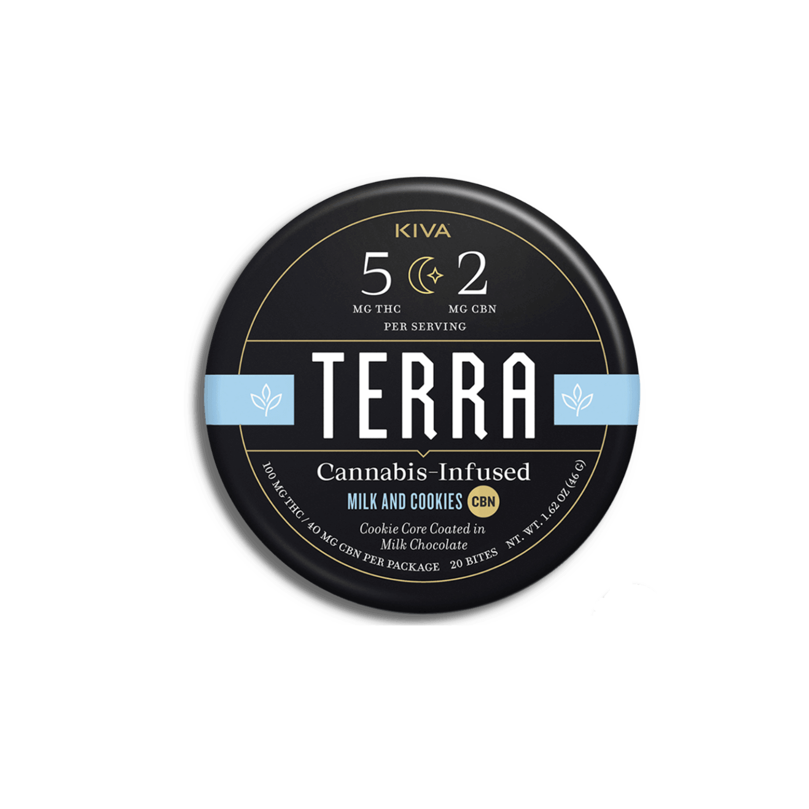 KIVA | TERRA | MILK AND COOKIES | CHOCOLATE | 100MG:40MG | REC - Main view