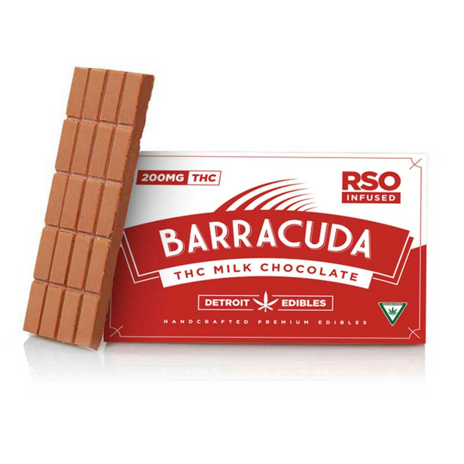 DETROIT EDIBLE CO. | BARRACUDA RSO MILK CHOCOLATE BAR | 200MG | REC - Main view