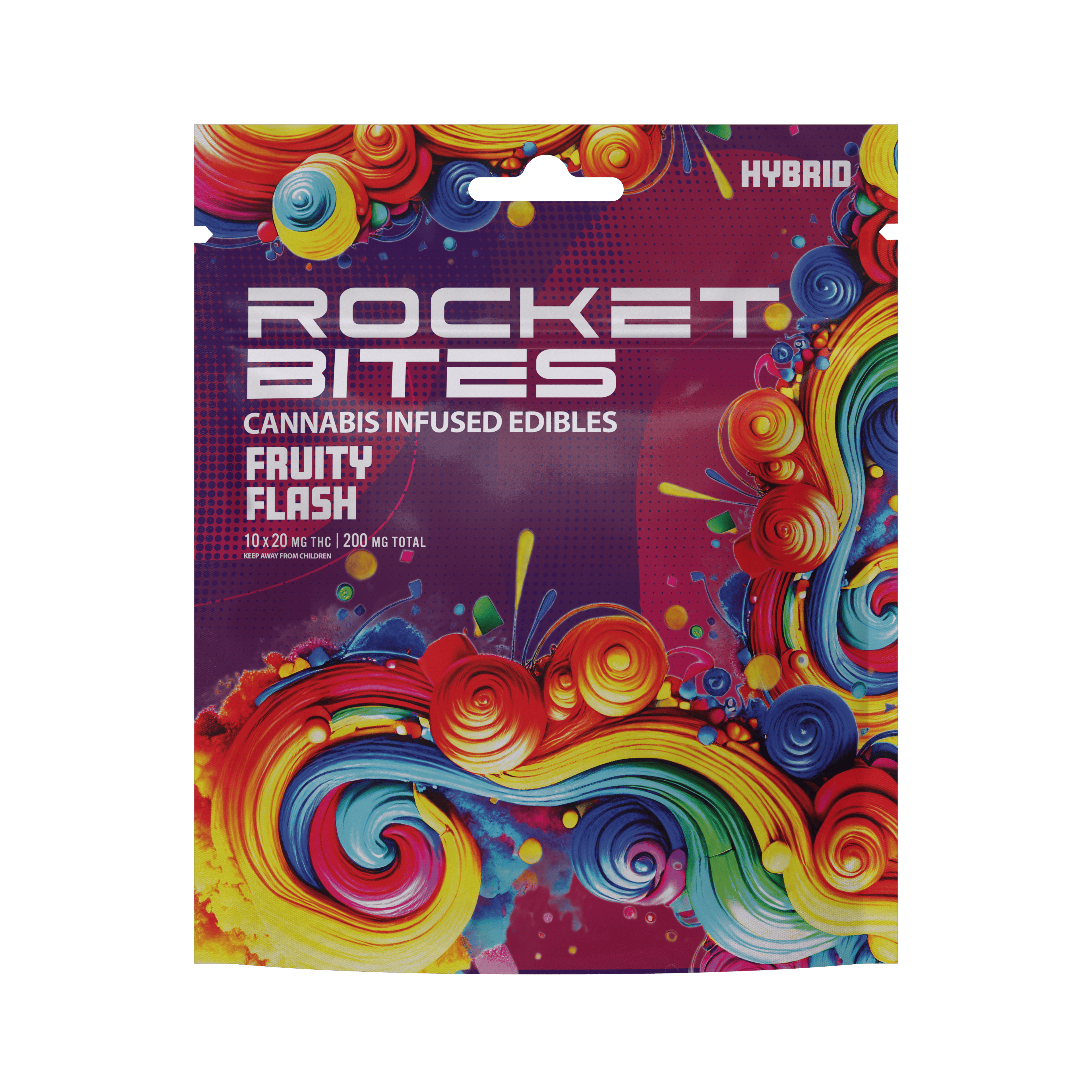 ROCKET BITES | FRUITY FLASH | HYBRID | GUMMIES | 200MG | REC - Main view