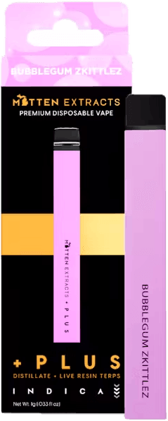 MITTEN EXTRACTS | BUBBLE GUM ZKITTLEZ | INDICA | DISPOSABLE VAPE | 1G | REC - Main view