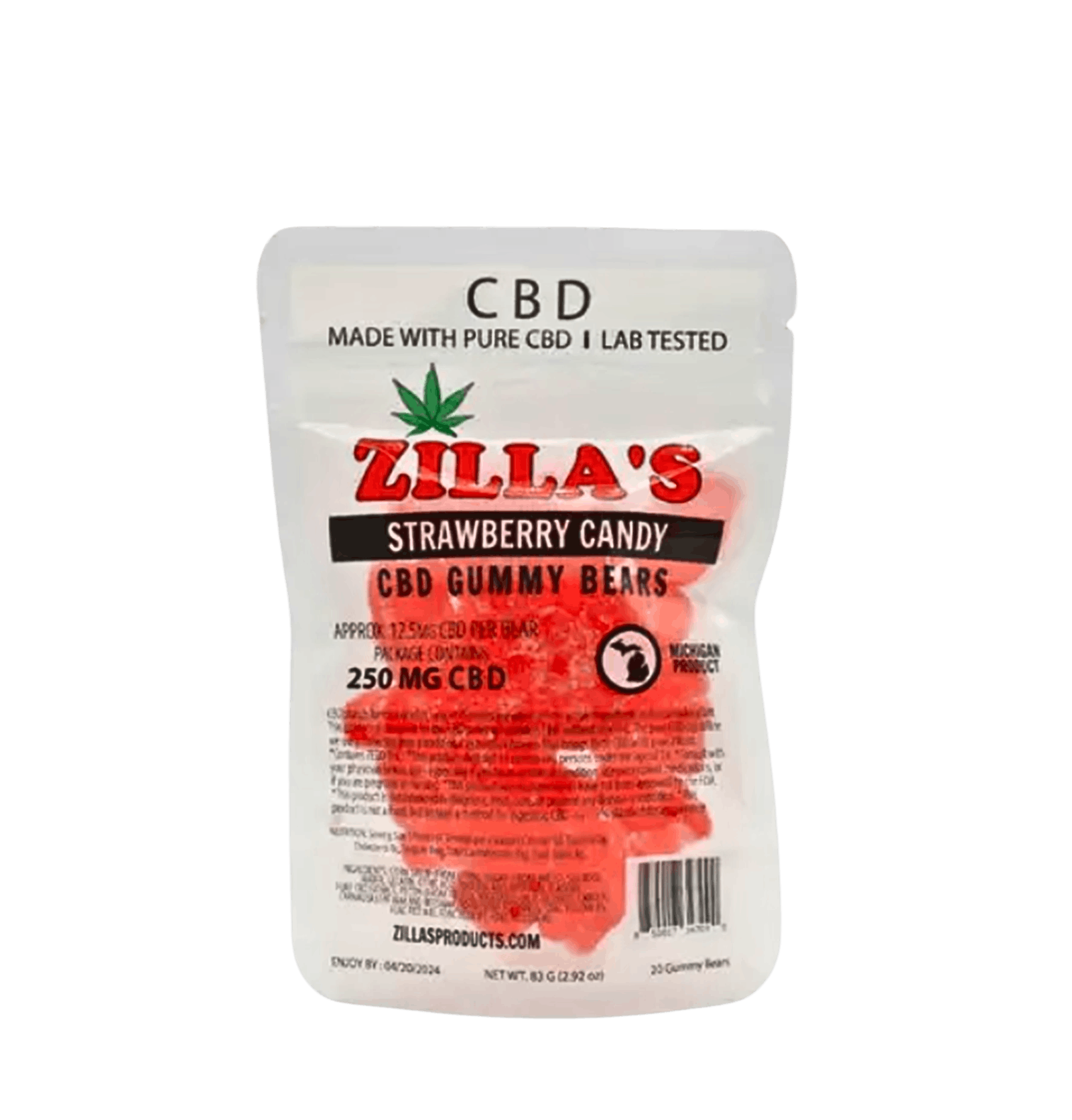 CBD Strawberry Gummy Bears 10x25MG - Main view